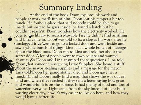 city of ember 2 summary|The City of Ember: Full Book Summary .